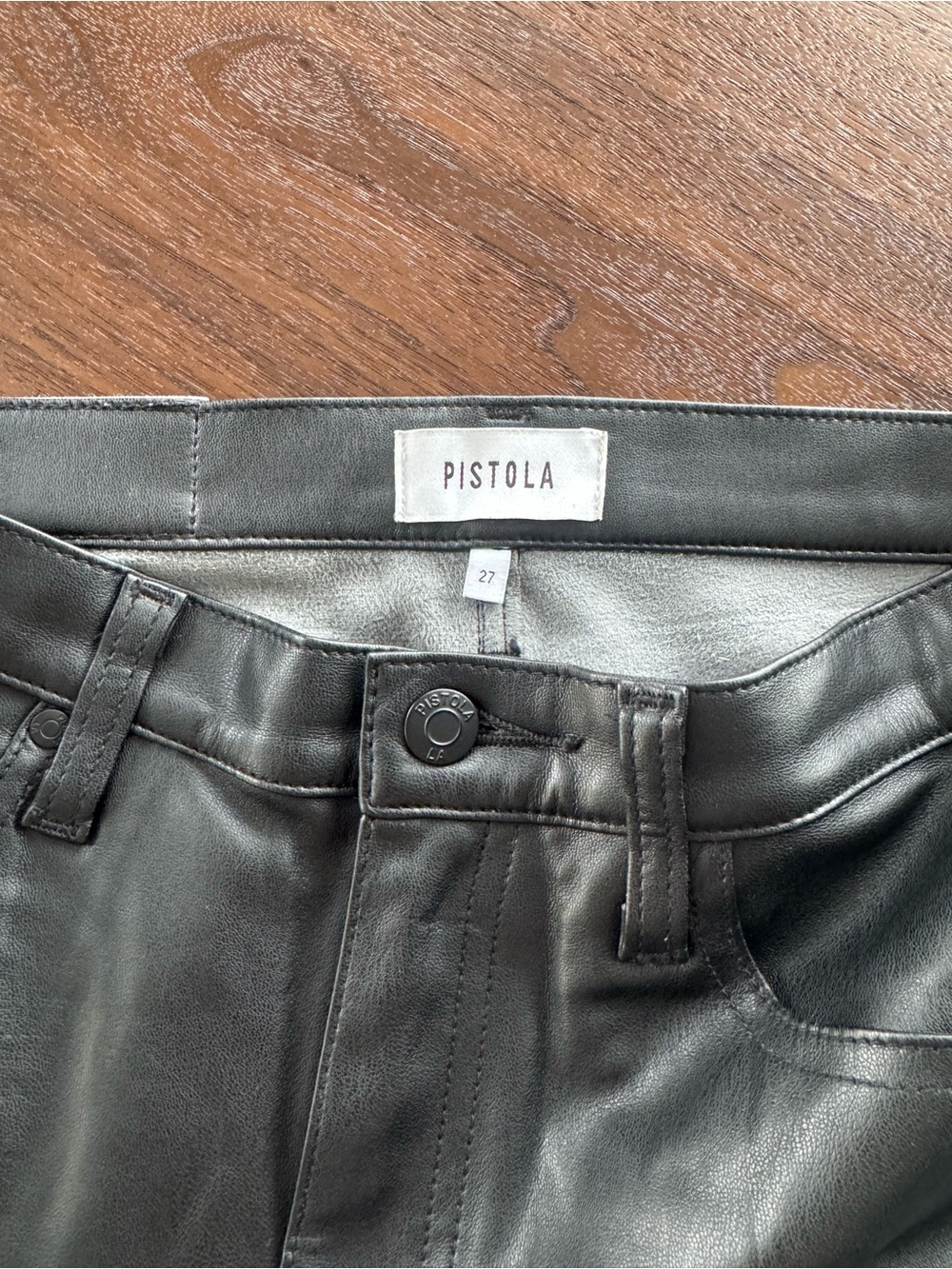 Pistola X Revolve Cassie Super High Straight Pant in Black - Picture 3 of 4